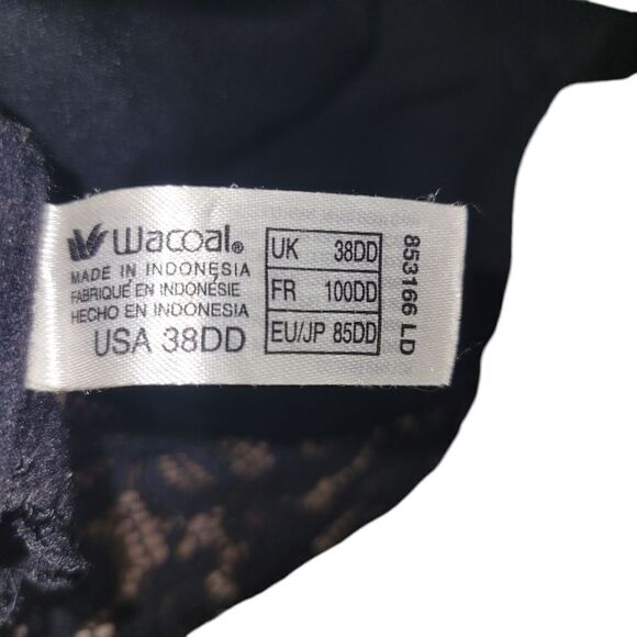 WACOAL BRA BLACK AND CREAM SIZE 38 DD. ^ - Picture 2 of 3